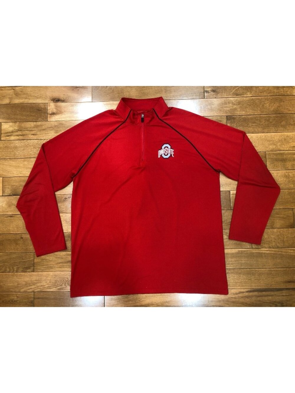 Ohio State Varsity Long Sleeve 1/4 Zip Lightweight Red Pullover Size XXL Preppy